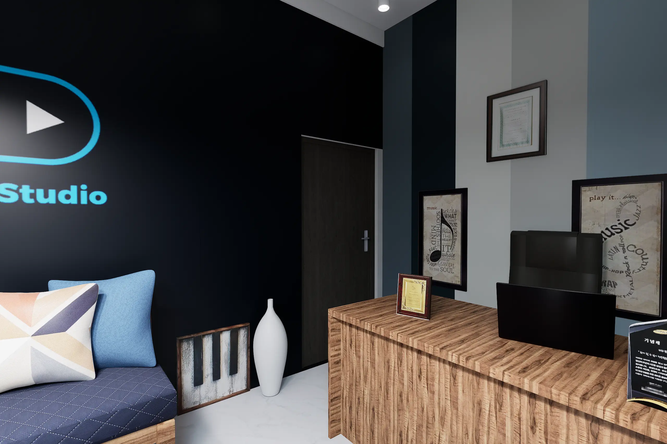 Guitar Studio Office Interior Design, Piliyandala, Sri Lanka, angle 3