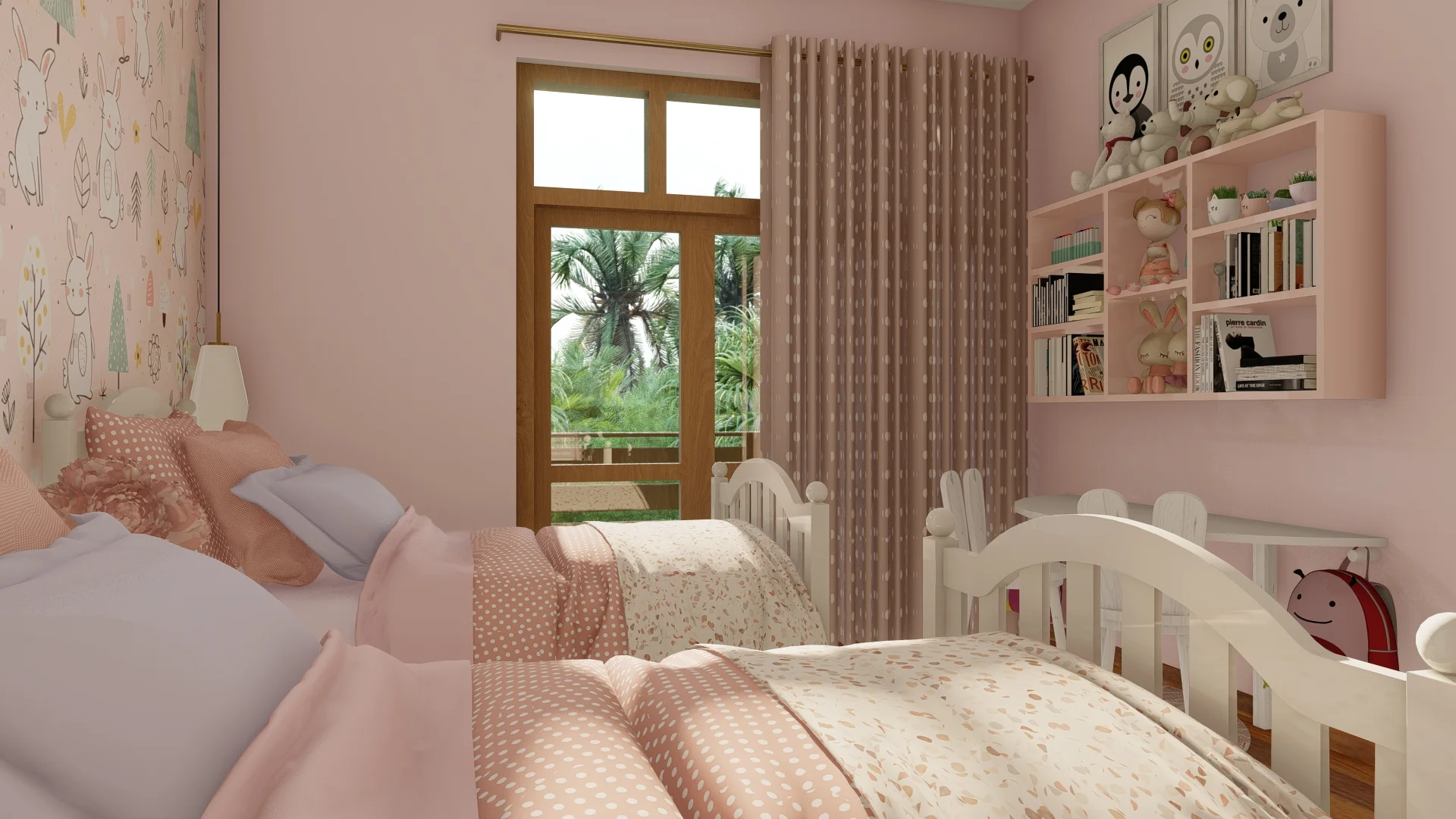 Interior Design Colombo, Sri Lanka, Rose Sisters, Abeysinghe House, Piliyandala, kid/little girl bedroom design pink color angle 2