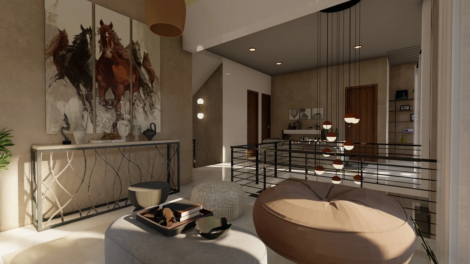 Luxury design focused on a balanced white and gold theme only 3D design done by home in art interiors