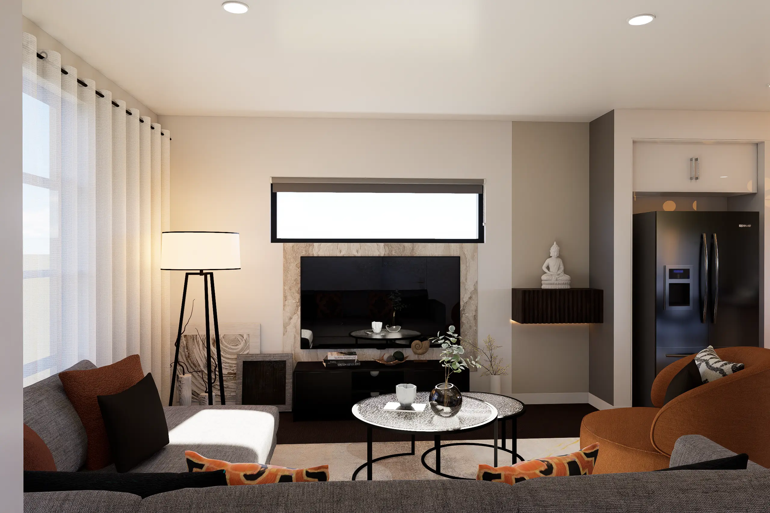 Interior Design, Greenvale, Australia, Residential interior design project, Living area angle 2
