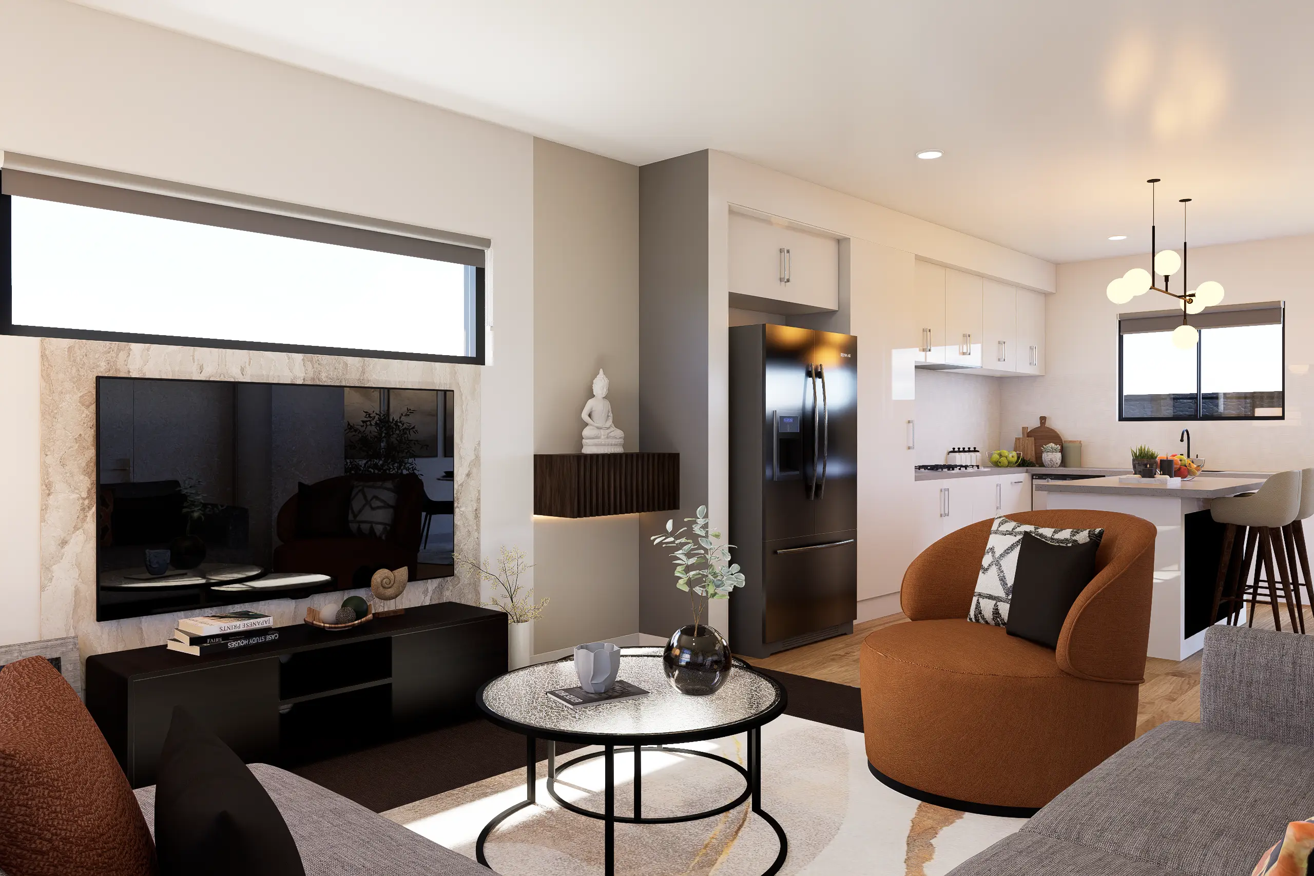 Interior Design, Greenvale, Australia, Residential interior design project, Living area angle 3