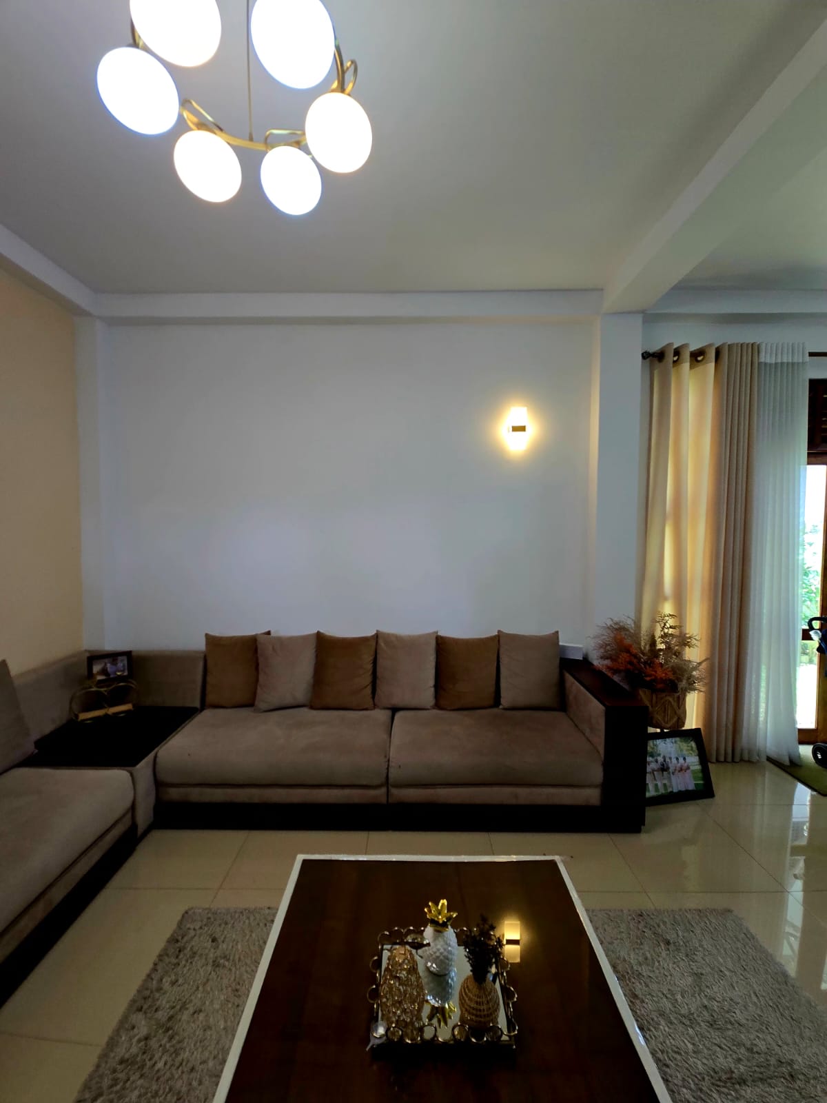 Interior Design Colombo, Navinna, Maharagama, Sri Lanka Residential interior design project, completed interior, living area angle 1