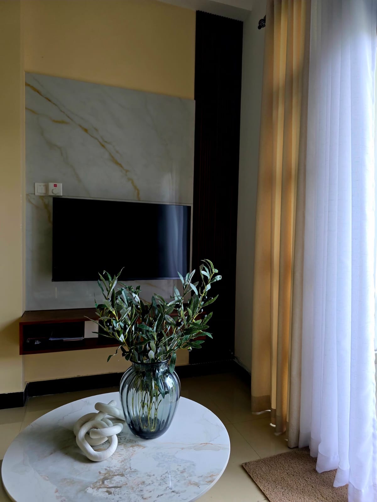 Interior Design Colombo, Navinna, Maharagama, Sri Lanka Residential interior design project, completed interior, second floor living area tv lobby tv panel