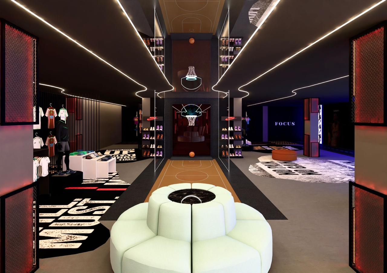NIKE showroom design, Retail Interior Design, Sri Lanka, colombo 07, mid section