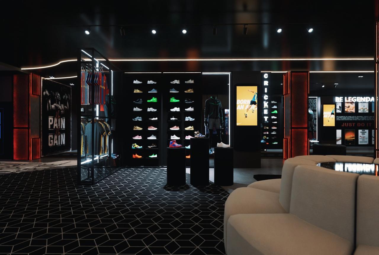 NIKE showroom design, Retail Interior Design, Sri Lanka, colombo 07, shoe display area 1