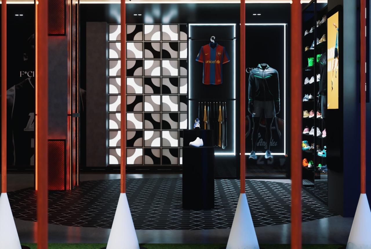 NIKE showroom design, Retail Interior Design, Sri Lanka, colombo 07, shirt display area 1
