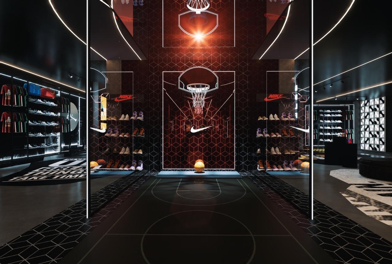 NIKE showroom design, Retail Interior Design, Sri Lanka, colombo 07, basketball area
