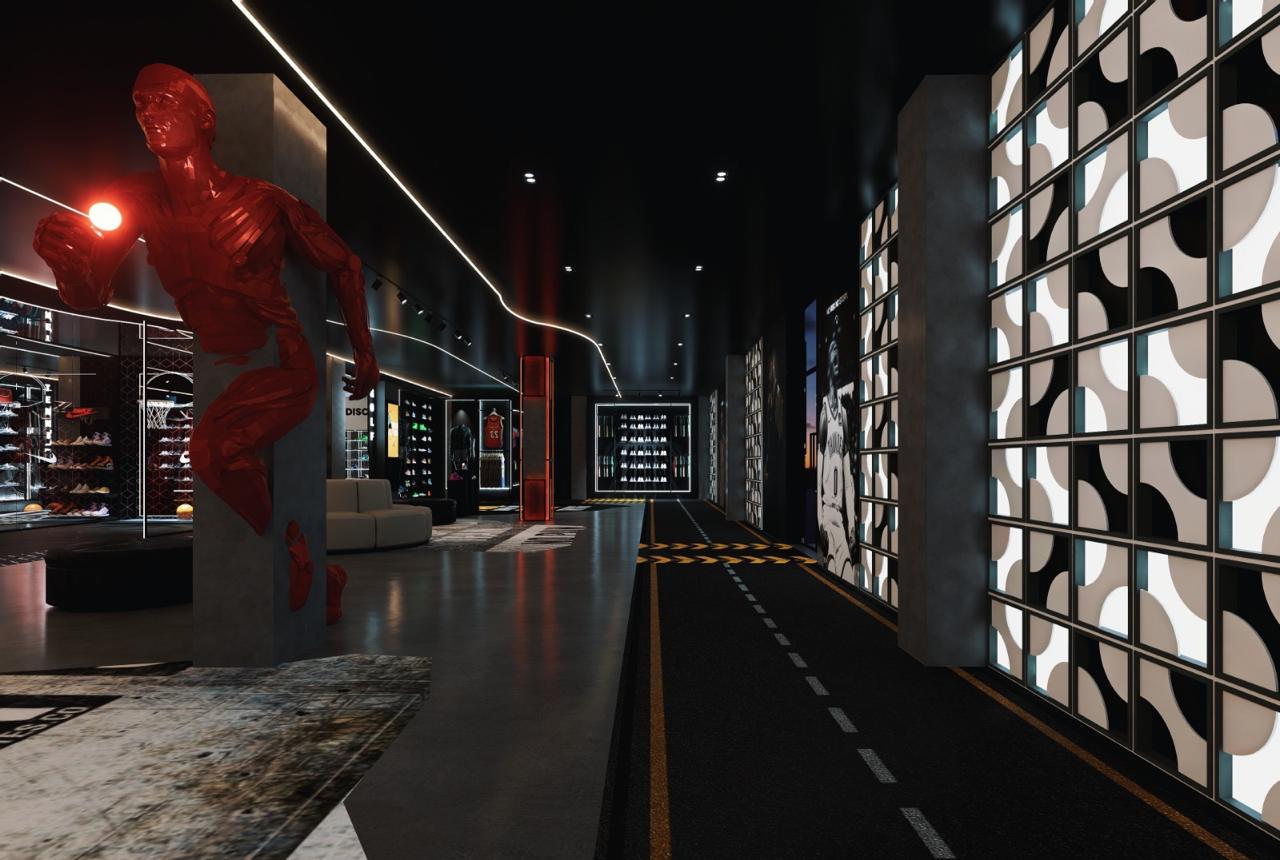 NIKE showroom design, Retail Interior Design, Sri Lanka, colombo 07, passage