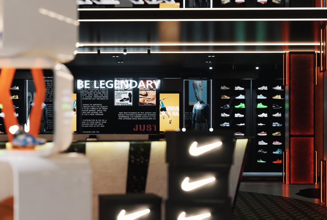 NIKE showroom design, Retail Interior Design, Sri Lanka, colombo 07, shoe display area 3 angle 2
