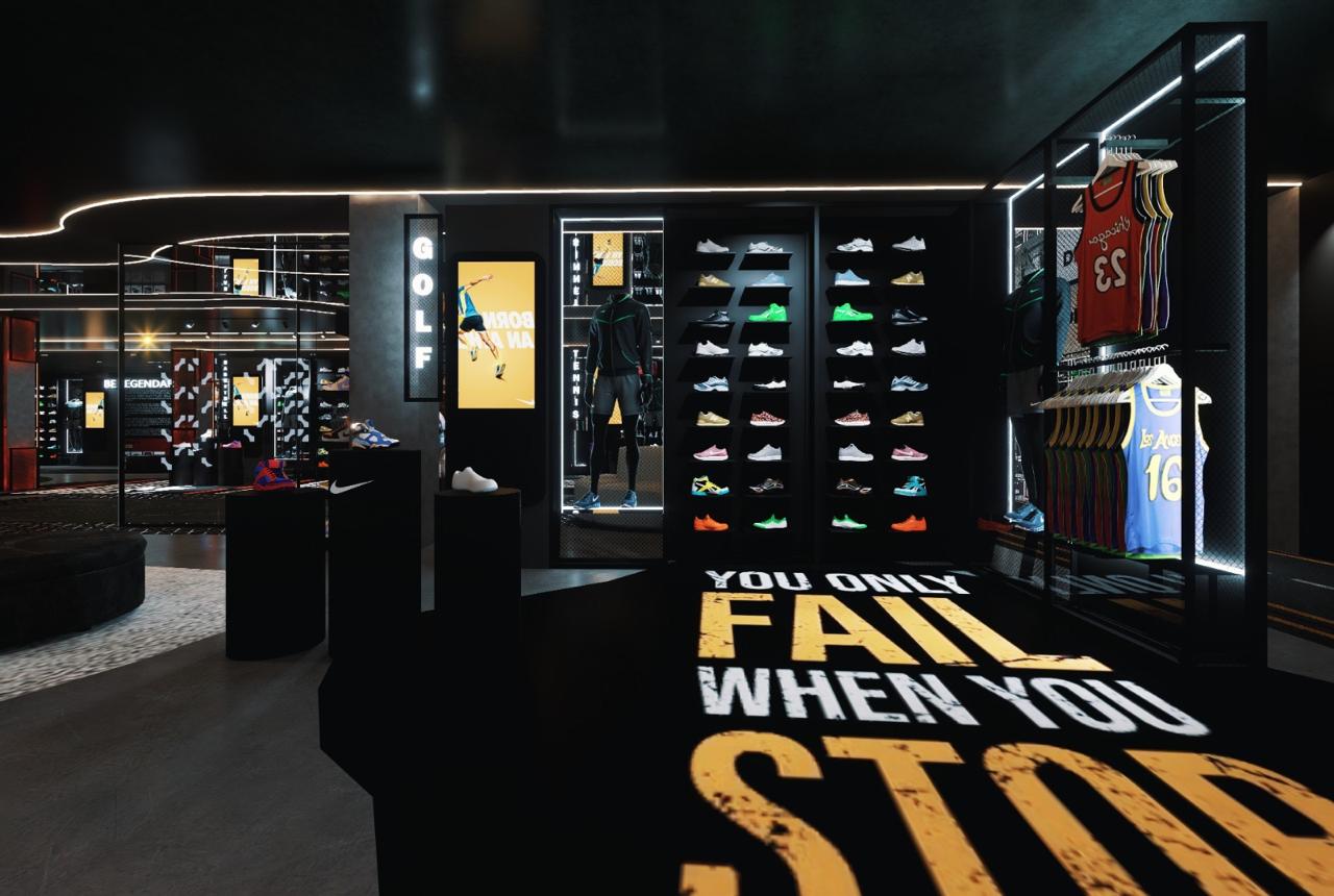 NIKE showroom design, Retail Interior Design, Sri Lanka, colombo 07, shoe display area 6