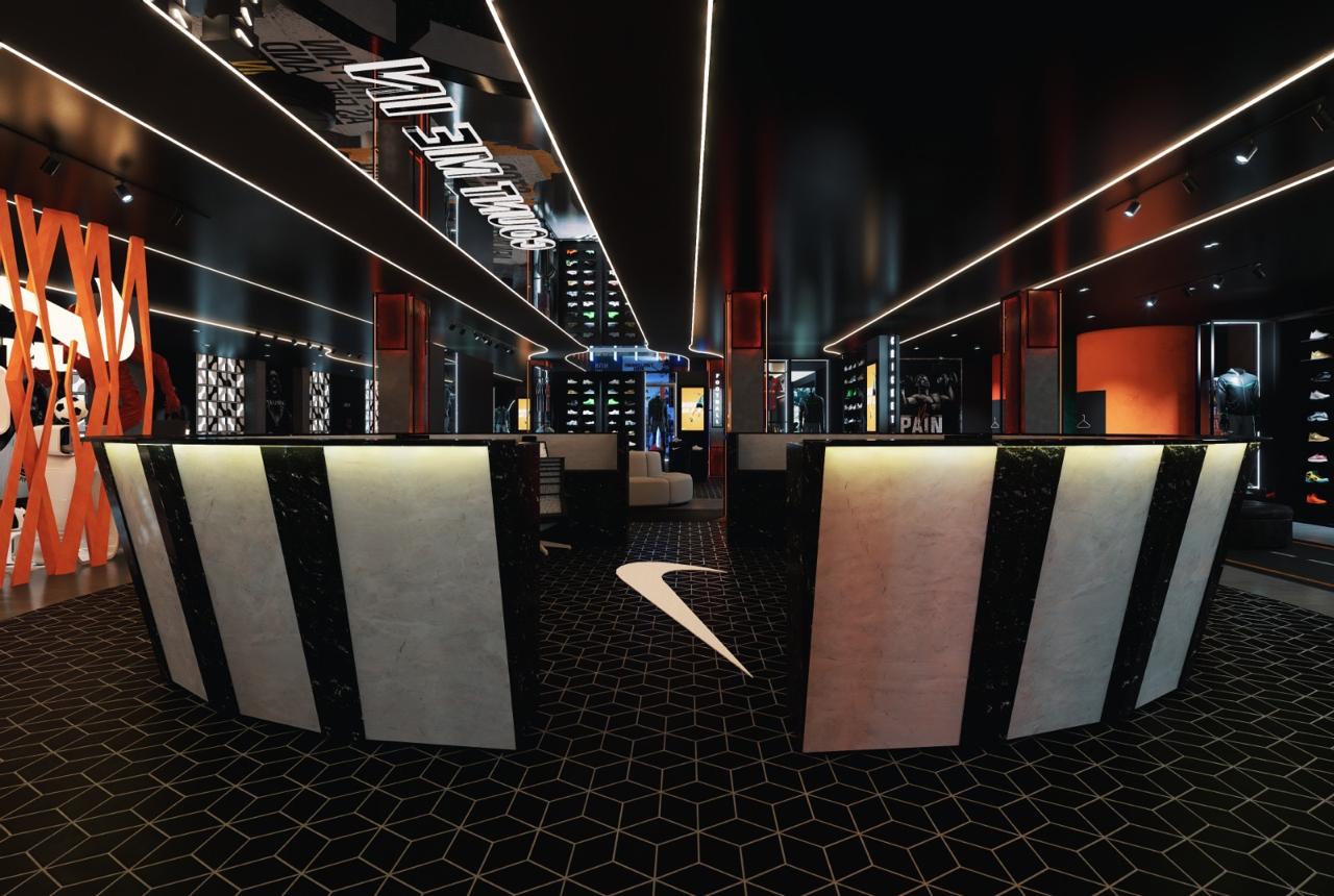 NIKE showroom design, Retail Interior Design, Sri Lanka, colombo 07, cashier