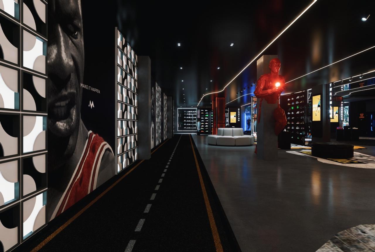 NIKE showroom design, Retail Interior Design, Sri Lanka, colombo 07, passage 2