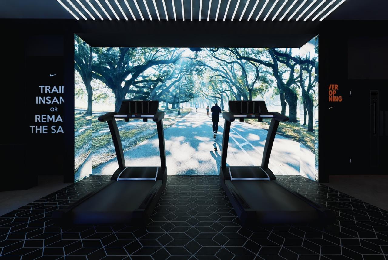 NIKE showroom design, Retail Interior Design, Sri Lanka, colombo 07, treadmills