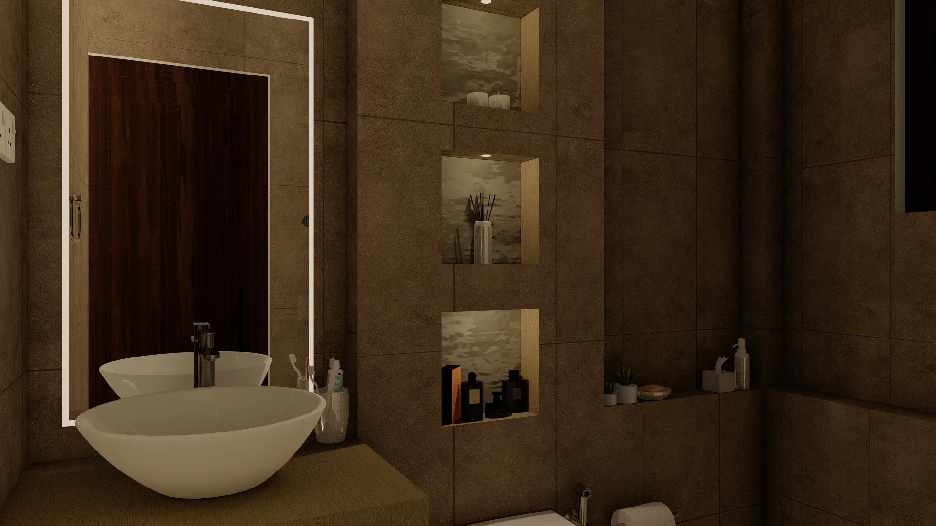 Home Interior Design,Rustic modern,affordable furniture,Brick & Ivory Residence, Biyagama, bathroom angle 1