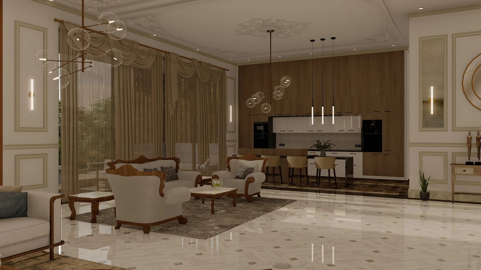 Interior Design Colombo, Sri Lanka, Elegant and luxury, Pelmadulla, ground Living room angle 5