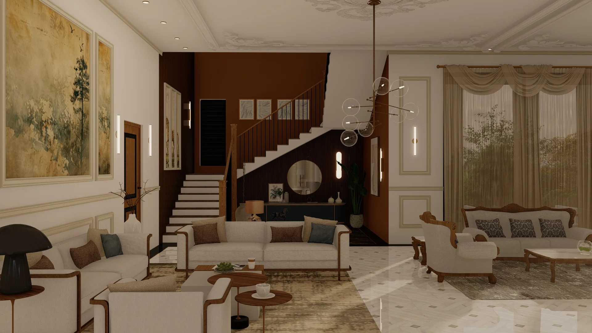 Interior Design Colombo, Sri Lanka, Elegant and luxury, Pelmadulla, ground Living room angle 3