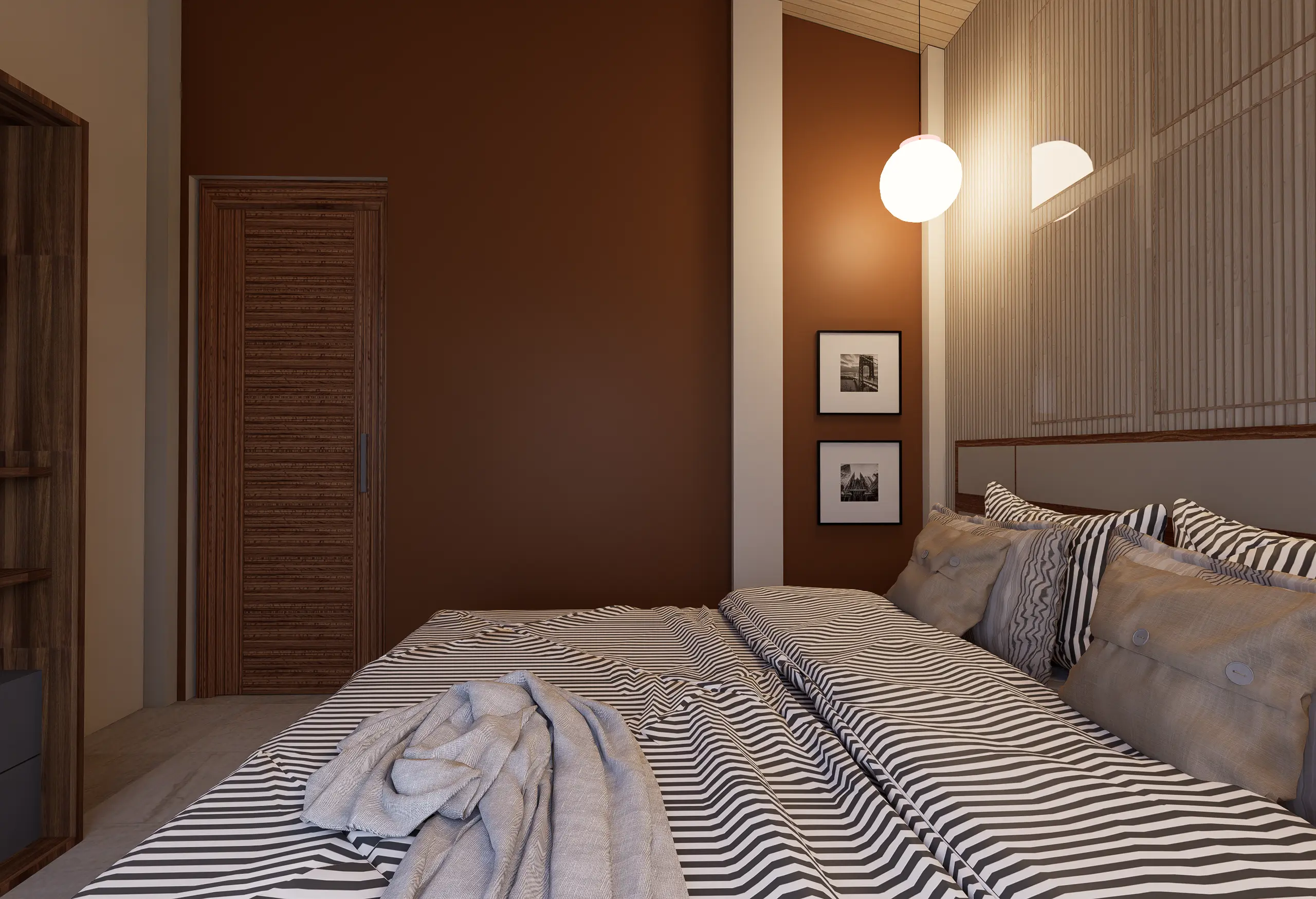Timeless Luxury Villa Interior Design Project Galle, Sri Lanka, soft white palettes with wood, bedroom 2 angle 3